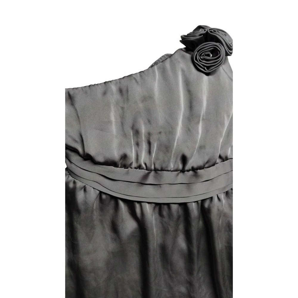 Merona Gray One Shoulder Dress Party‎ Cocktail Ruched Size 4 - Picture 6 of 9